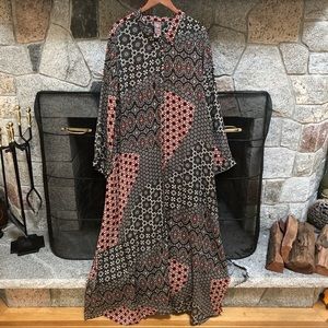 Johnny Was Boho Ethnic Print Kaftan Dress 3X